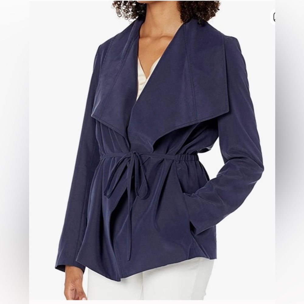 Club Monaco Cadee Open Front Jacket, Aviator Navy Shawl Collar, Size XL